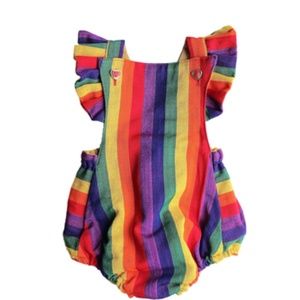 Hard to Find Paush Reversible rainbow Romper size 2T excellent condition